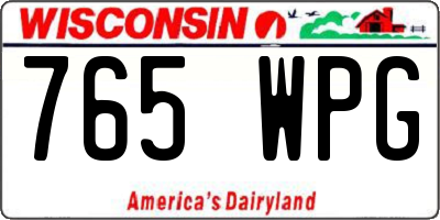 WI license plate 765WPG