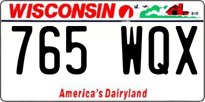 WI license plate 765WQX