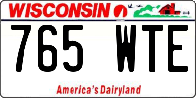 WI license plate 765WTE