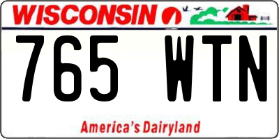 WI license plate 765WTN