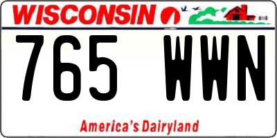 WI license plate 765WWN
