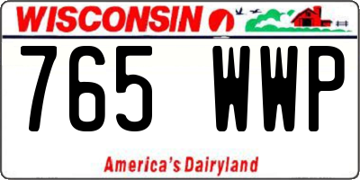 WI license plate 765WWP