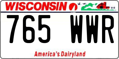 WI license plate 765WWR