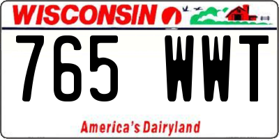 WI license plate 765WWT