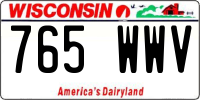 WI license plate 765WWV