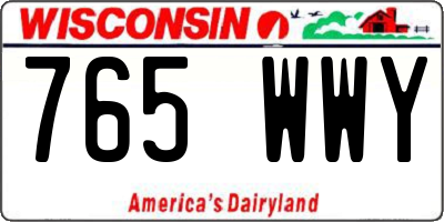 WI license plate 765WWY