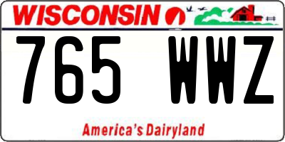 WI license plate 765WWZ
