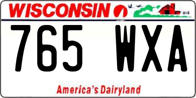 WI license plate 765WXA
