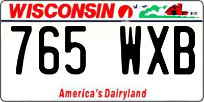 WI license plate 765WXB