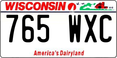 WI license plate 765WXC
