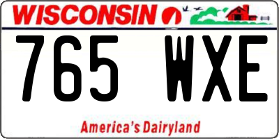 WI license plate 765WXE