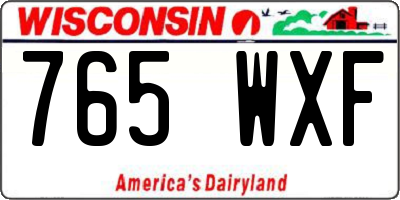 WI license plate 765WXF