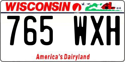 WI license plate 765WXH