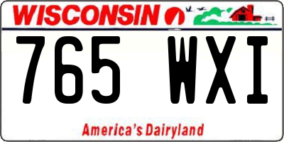 WI license plate 765WXI
