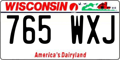 WI license plate 765WXJ