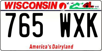 WI license plate 765WXK