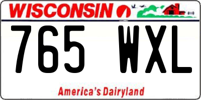 WI license plate 765WXL