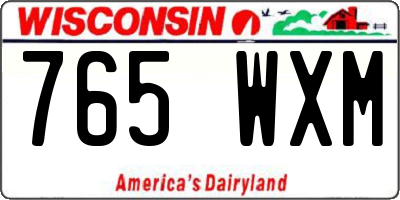 WI license plate 765WXM