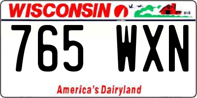 WI license plate 765WXN