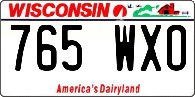 WI license plate 765WXO