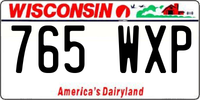 WI license plate 765WXP