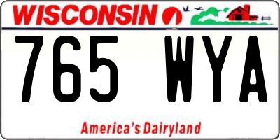 WI license plate 765WYA