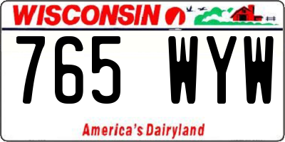 WI license plate 765WYW