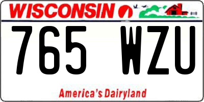 WI license plate 765WZU