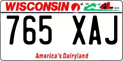 WI license plate 765XAJ