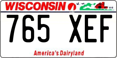 WI license plate 765XEF