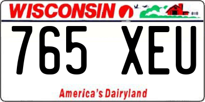 WI license plate 765XEU
