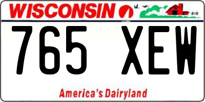 WI license plate 765XEW