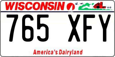 WI license plate 765XFY