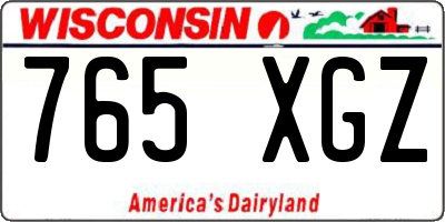 WI license plate 765XGZ