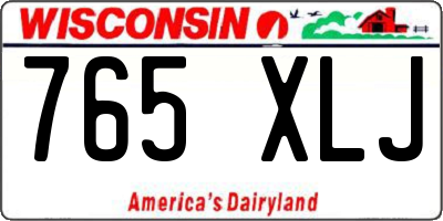 WI license plate 765XLJ
