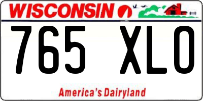 WI license plate 765XLO