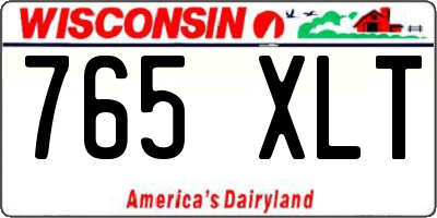 WI license plate 765XLT
