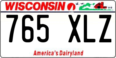 WI license plate 765XLZ