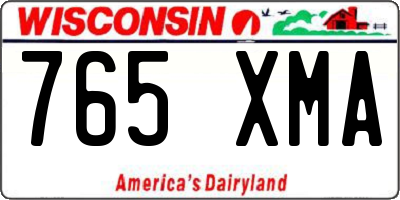 WI license plate 765XMA