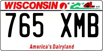 WI license plate 765XMB