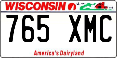 WI license plate 765XMC