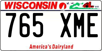 WI license plate 765XME