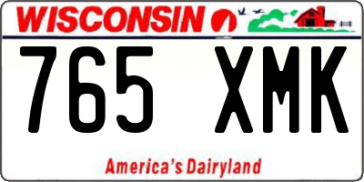 WI license plate 765XMK