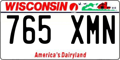 WI license plate 765XMN