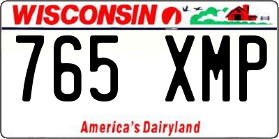 WI license plate 765XMP