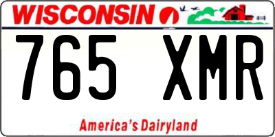 WI license plate 765XMR