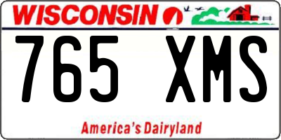 WI license plate 765XMS