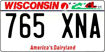 WI license plate 765XNA