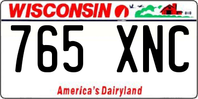 WI license plate 765XNC