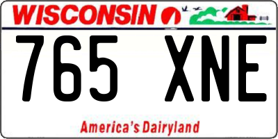 WI license plate 765XNE